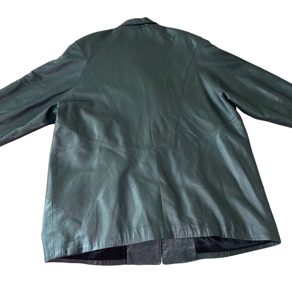 Llonardos Vintage Womens Jacket Size Large Green Leather Pockets Canada - Picture 9 of 12